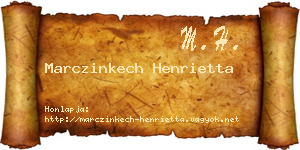 Marczinkech Henrietta névjegykártya